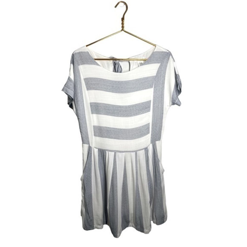 Easley Cotton/Linen‎ Striped Dress, Size Large